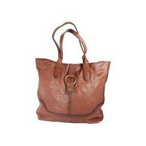 Frye Cognac Brown Leather Xtra Large Ring Tote Bag Purse Handbag